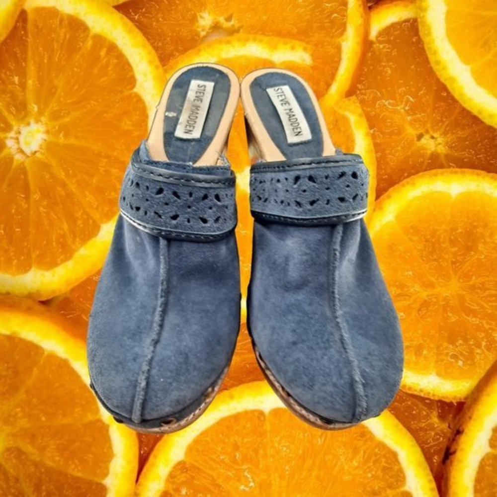 Steve Madden Blue Clog Style High Heel‎ Wedges